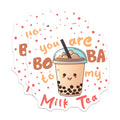 (2 Pack) Boba Milk Tea Stickers - Cute Bubble Tea - Kawaii Drink - 5" On Longest Side - Sticks to Smooth Flat Surfaces - Made in USA - BMCS7759