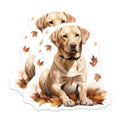 (2 Pack) Golden Labrador Magnets - Autumn Dog Lover Decor - Pet Parent Fridge Magnets - 5 Inches On Longest Side - Thick Durable Magnet - Made in USA - MAG28592