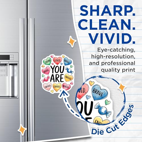 (2 Pack) Inspirational Quote Magnets - Heart Shaped Magnets - Motivational Magnets for Home Decor - 5" On Longest Side - for Cars, Refrigerators, Toolboxes, Lockers - Made in USA MAG3560