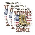 (3 Pack) Veteran Decals - Thank You Veterans - Military Boots - American Flag Decals - 3 Inches On Longest Side - Easy Peel & Apply - Made in USA - 3MCS1067