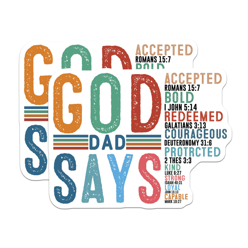 (2 Pack) Christian Dad Magnets - Inspirational Bible Verse for Fathers - Faith Affirmation Gift for Him - 5 Inches On Longest Side - Thick Durable Magnet - Made in USA - MAG25194