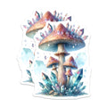 (2 Pack) Magical Mushroom Crystal Magnets - Fairycore Decor - Fantasy Fridge Art - 5 Inches On Longest Side - Thick Durable Magnet - Made in USA - MAG39591