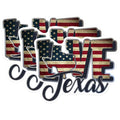 (3 Pack) Texas Love Decals - USA Flag - Laptop Decals - 3 Inches On Longest Side - Easy Peel & Apply - Made in USA - 3MCS0334