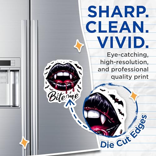 (2 Pack) Vampire Lips Magnets Magnets - Bite Me Decal - Gothic Kitchen Decor - 5" On Longest Side - Made in USA - Sticks to Refrigerators & Metal Surfaces - MAG8821
