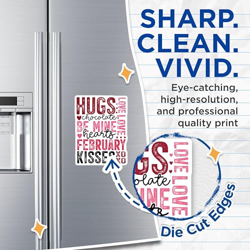 (2 Pack) Valentine's Day Magnets - Hugs and Kisses Magnets - February Love Magnets - 5" On Longest Side - for Cars, Refrigerators, Toolboxes, Lockers - Made in USA BMCS3071