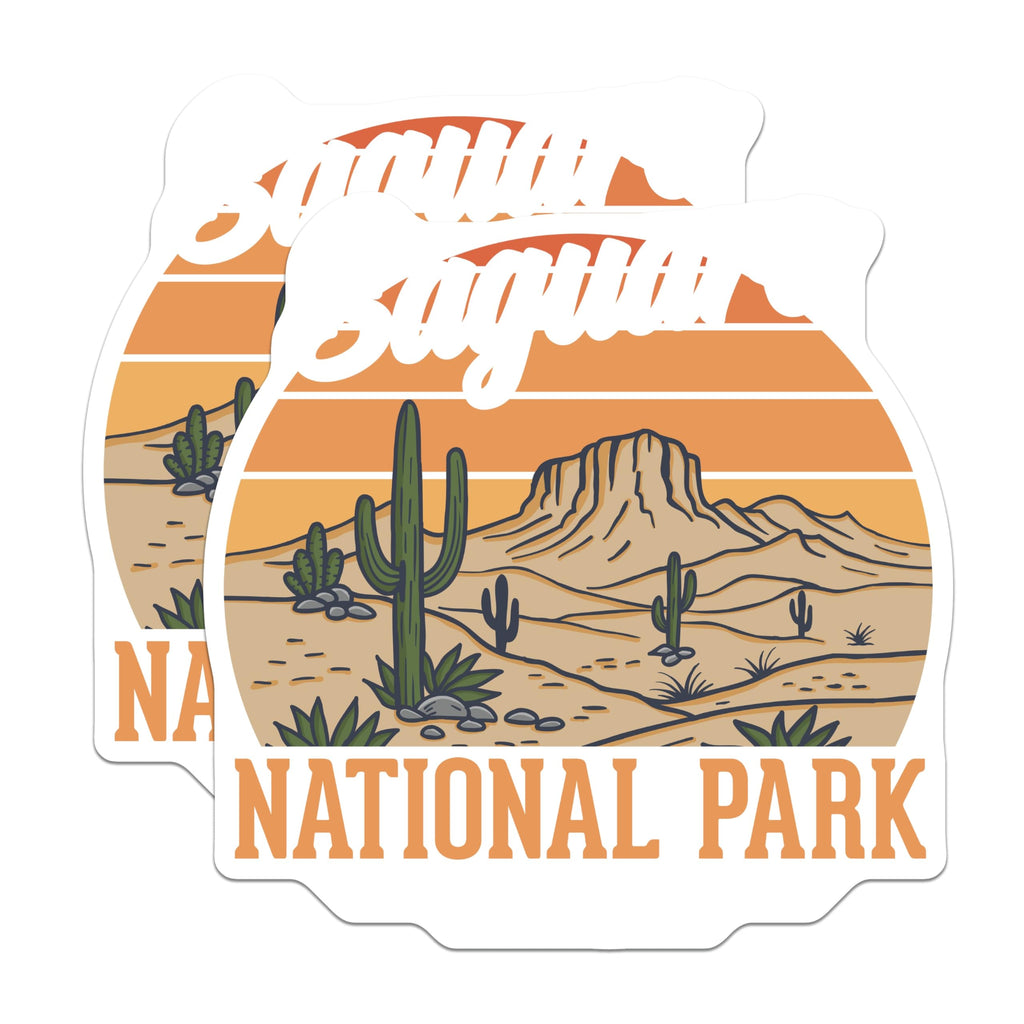 (2 Pack) Saguaro National Park Magnets - Arizona Desert Scenery - Southwestern Decor Magnet - 5" On Longest Side - Premium Magnet - for Cars, Refrigerators, Toolboxes, Lockers - Made in USA - MAG18991