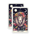 (2 Pack) Zodiac Lion Stickers - Astrology Floral Stickers - Leo Star Sign Stickers - Horoscope Art Stickers - 5" On Longest Side - Sticks to Smooth Flat Surfaces - Made in USA - BMCS5447