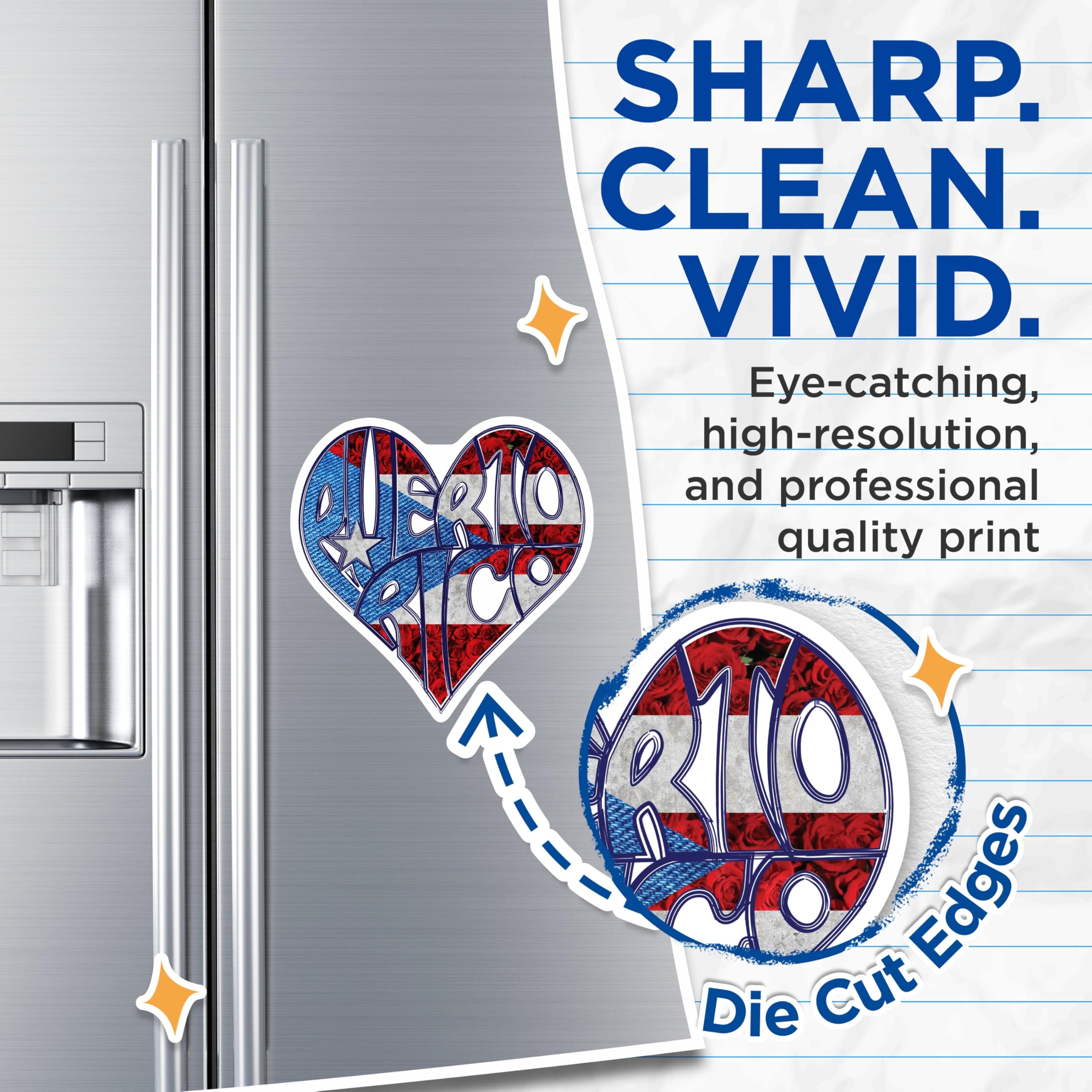 (2 Pack) Puerto Rico Pride Magnets - Boricua Heart - Island Souvenir - 5" On Longest Side - Premium Magnet - for Cars, Refrigerators, Toolboxes, Lockers - Made in USA - MAG17352