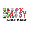 (2 Pack) Sassy Blessed Magnets - Inspirational Quote - Fridge Locker Decorations - 5" On Longest Side - Premium Magnet - for Cars, Refrigerators, Toolboxes, Lockers - Made in USA - MAG14917