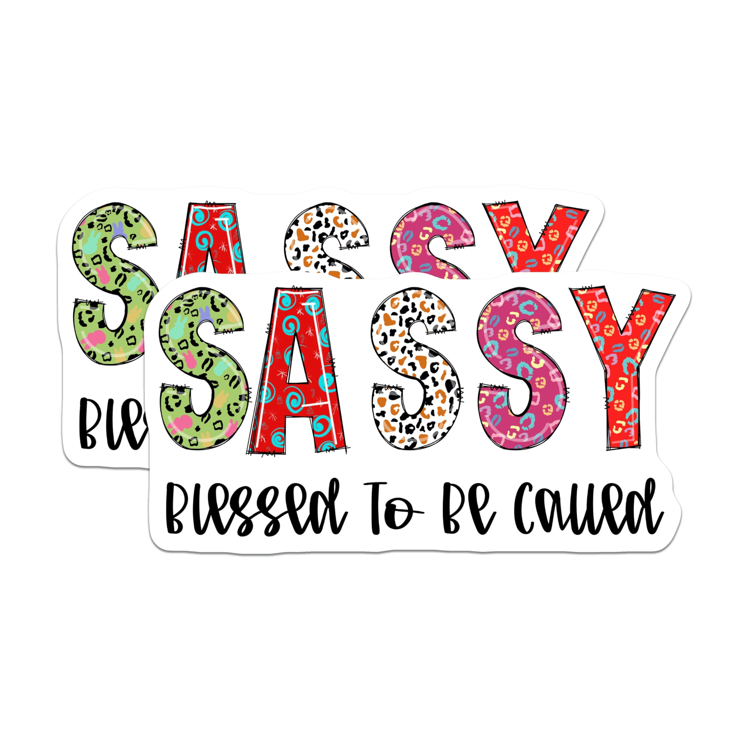 (2 Pack) Sassy Blessed Magnets - Inspirational Quote - Fridge Locker Decorations - 5" On Longest Side - Premium Magnet - for Cars, Refrigerators, Toolboxes, Lockers - Made in USA - MAG14917