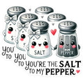 (3 Pack) Salt and Pepper Decals - Cute Couple Stickers - You are The Salt to My Pepper - 3 Inches On Longest Side - Easy Peel & Apply - Made in USA - 3MCS2337