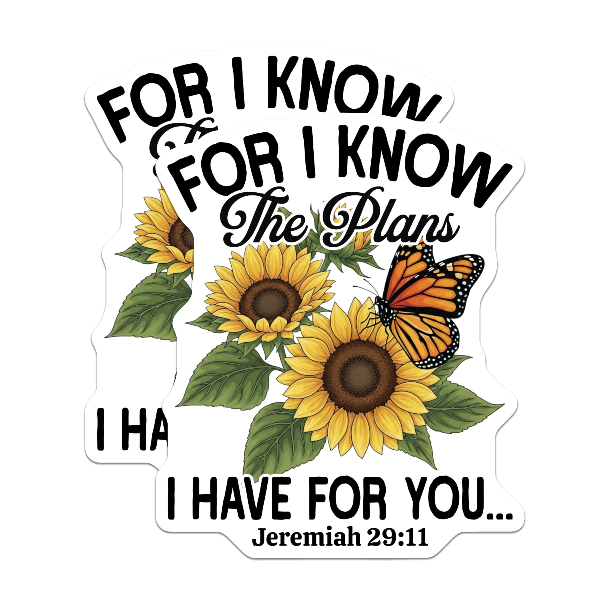 (2 Pack) Christian Magnets - Jeremiah 29:11 Sunflower Butterfly Art - Inspirational Scripture Decor - 5 Inches On Longest Side - Thick Durable Magnet - Made in USA - MAG21412