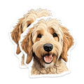(2 Pack) Goldendoodle Dog Magnets - Cute Doodle Art - Pet Parent Refrigerator Decor - 5 Inches On Longest Side - Thick Durable Magnet - Made in USA - MAG28687