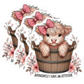 (3 Pack) Highland Cow Decals - Attitude Cow Decal - Cute Cow Laptop Decal - 3 Inches On Longest Side - Easy Peel & Apply - Made in USA - 3MCS4489