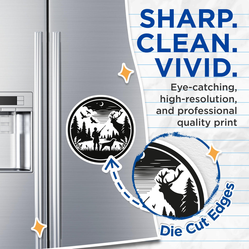 (2 Pack) Hunter Dog Deer Magnets - Forest Wilderness Nature Decor - Outdoor Adventure Cabin Refrigerator - 5 Inches On Longest Side - Thick Durable Magnet - Made in USA - MAG22433