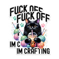 (2 Packs) F*** Off Im Crafting Magnets - Funny Cat Drinking Boba Magnets - 5 Inches On Longest Side - Premium Magnet - for Fridges, Toolboxes, Cars - Made in USA - MAG2470