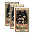 (3 Pack) Cheetah Tarot Decals - Skeleton Cheetah - Planet Art Decals - 3 Inches On Longest Side - Easy Peel & Apply - Made in USA - 3MCS2423
