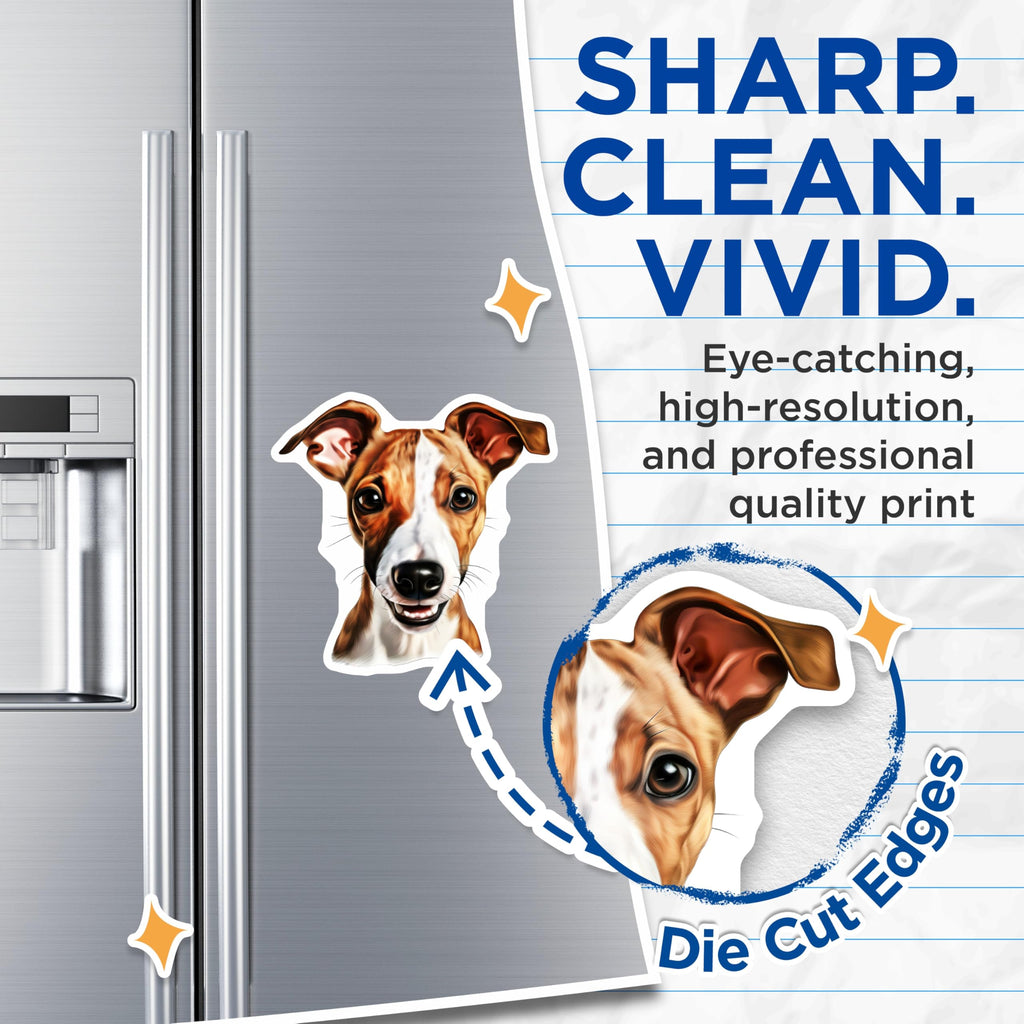(2 Pack) Italian Greyhound Magnets - Smiling Dog Decor - Pet Lover Accessory - 5 Inches On Longest Side - Thick Durable Magnet - Made in USA - MAG29004