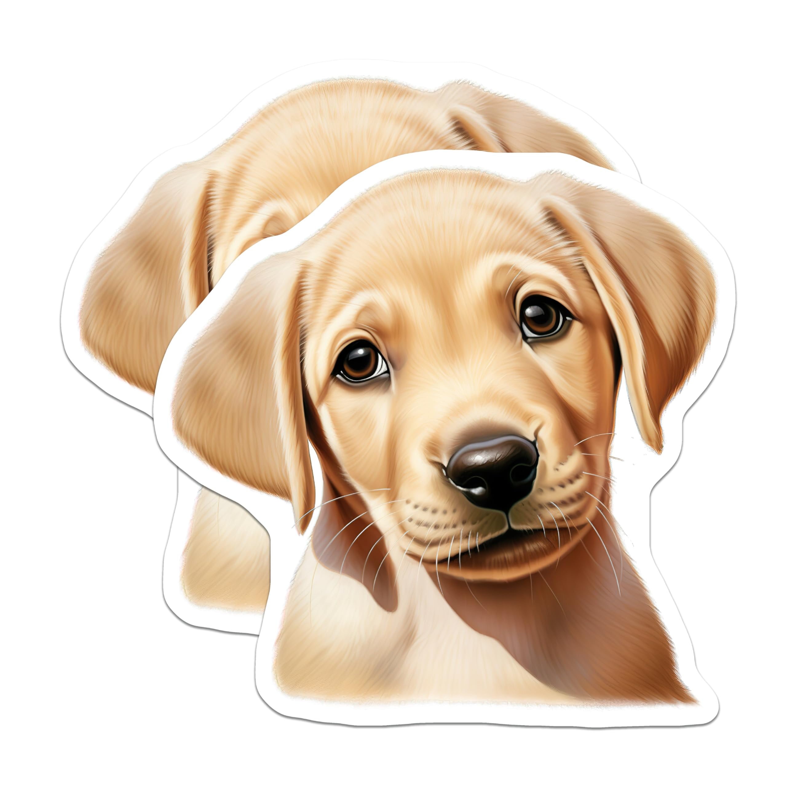 (2 Pack) Cute Golden Retriever Puppy Magnets - Dog Lover Home Decor - Animal Lover Pet Owner Fridge Accessory - 5 Inches On Longest Side - Thick Durable Magnet - Made in USA - MAG30757