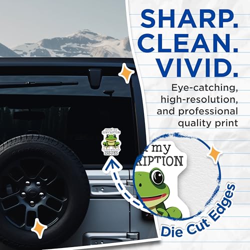 (2 Pack) Funny Frog Stickers - Cancel My Subscription - Done with Your Issues - 5" On Longest Side - Sticks to Smooth Flat Surfaces - Made in USA - BMCS6091