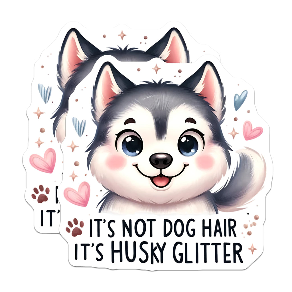 (2 Pack) Husky Magnets - Its Husky Glitter - Dog Lover Refrigerator Decors - 5" On Longest Side - Premium Magnet - for Cars, Refrigerators, Toolboxes, Lockers - Made in USA - MAG14836