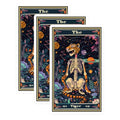 (3 Pack) Tiger Skeleton Decals - Tarot Card Stickers - Celestial Decal Art - 3 Inches On Longest Side - Easy Peel & Apply - Made in USA - 3MCS2414