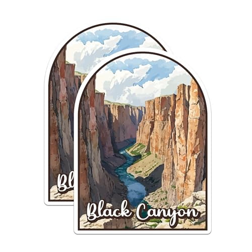 (2 Pack) Black Canyon National Park Bumper Magnet - US National Park - Choose from 63 Parks - 5" On Longest Side - Decal for Car Bumper, Laptop, Water Bottle, Wall, and Window - MAG1555