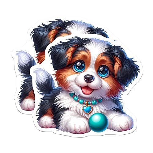 (2 Pack) Adorable Dog Decor Magnet - Fridge Accessories - 5" On Longest Side - Sticks to Smooth Flat Surfaces - Made in USA - MAG9442