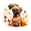 (2 Pack) Puggle Dog Magnets - Autumn Fall Decor - Dog Parent Essentials - 5 Inches On Longest Side - Thick Durable Magnet - Made in USA - MAG29333