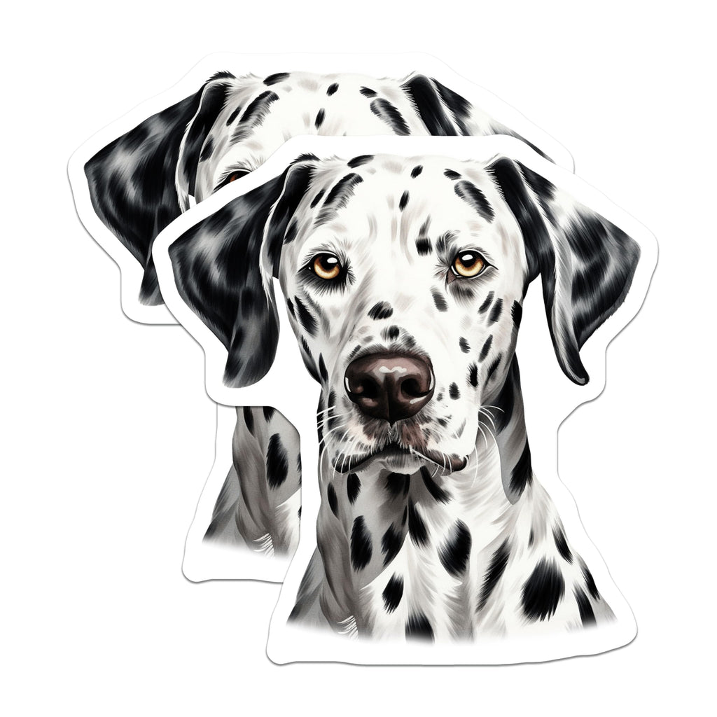 (2 Pack) Dalmatian Dog Magnets - Spotted Canine Art - Pet Lover Home Decor - 5 Inches On Longest Side - Thick Durable Magnet - Made in USA - MAG29425
