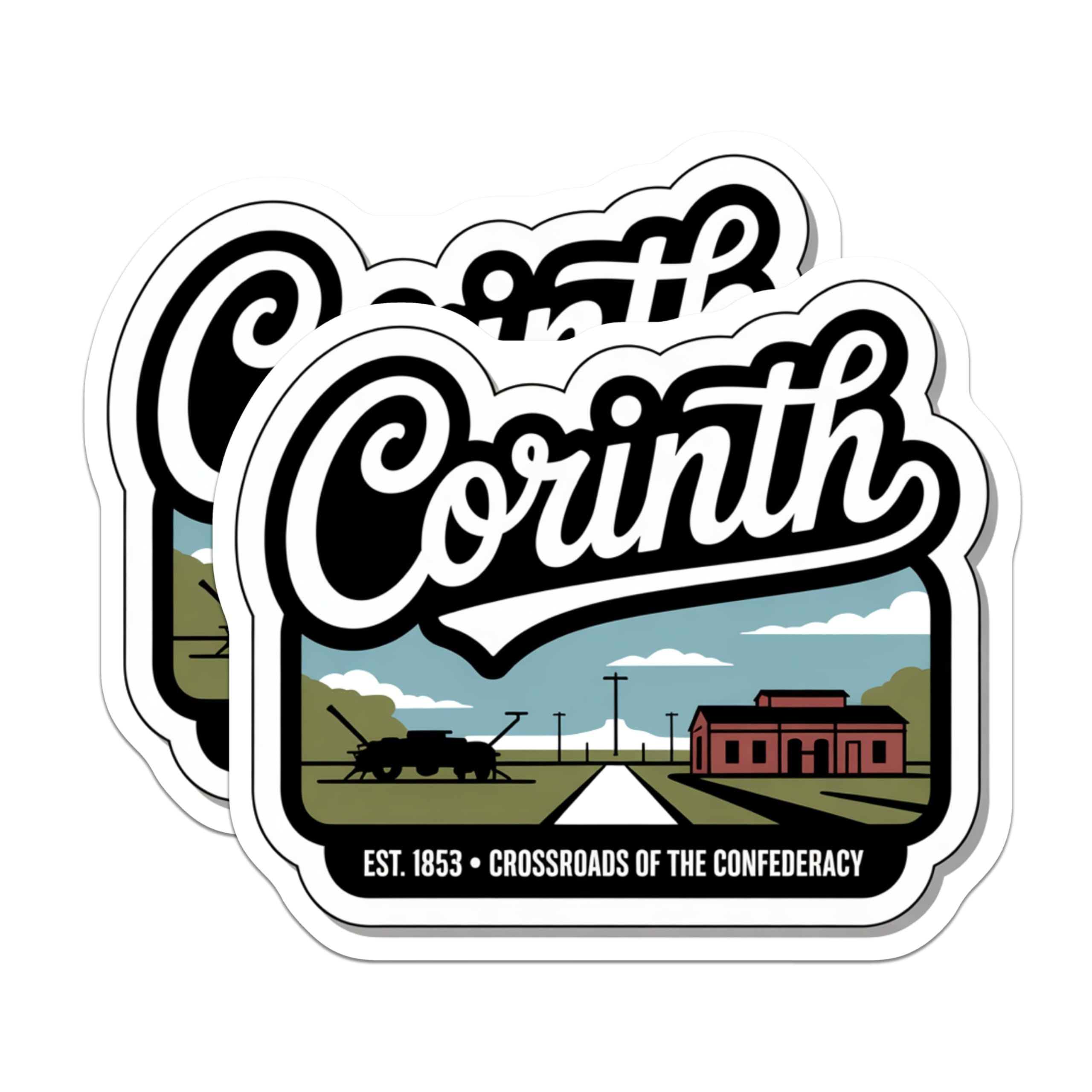 (2 Pack) Corinth Mississippi Magnets - Travel Souvenir Fridge Magnets - Mississippi Decor - 5" On Longest Side - Premium Magnet - for Cars, Refrigerators, Toolboxes, Lockers - Made in USA - MAG17578