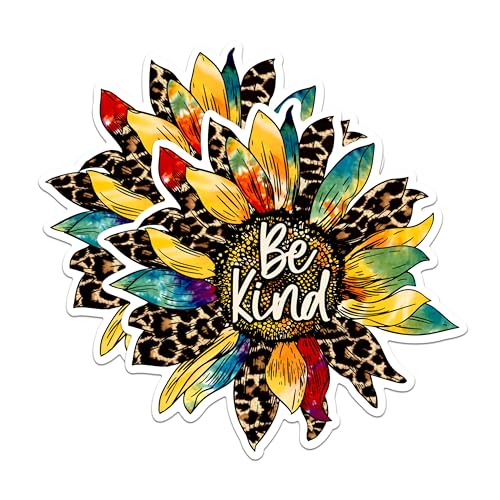 (2 Packs) Be Kind Sunflower Magnets - Positive Inspiring Motivating Magnets - 5 Inches On Longest Side - Premium Magnet - for Fridges, Toolboxes, Cars - Made in USA - MAG2506