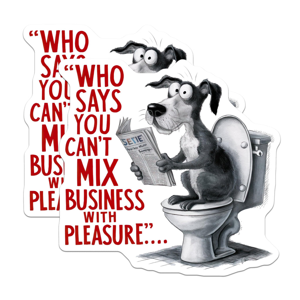 (2 Pack) Funny Dog Humor Magnets - Business and Pleasure - Office or Home Fun Magnet - 5" On Longest Side - for Cars, Fridges, Toolboxes - Made in USA - MAG4572