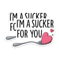 (2 Pack) I'm A Sucker for You Magnets - Sweet Love Message - Cute Heart Spoon - Romantic Fridge Decor - Couples Item - 5 Inches On Longest Side - Thick Durable Magnet - Made in USA - MAG39363