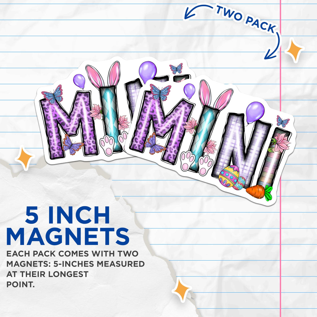 (2 Pack) Easter Mini Magnets - Baby Shower Decorations - New Parent Present - Nursery Fridge Magnets - 5 Inches On Longest Side - Thick Durable Magnet - Made in USA - MAG26029