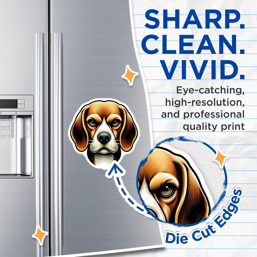 (2 Pack) Beagle Dog Magnets - Pet Lover Gift - Fridge Decorations Cute Dog - 5" On Longest Side - Premium Magnet - for Cars, Refrigerators, Toolboxes, Lockers - Made in USA - MAG16319