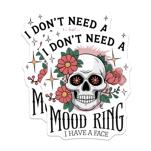 (2 Pack) Skull Mood Ring Magnet - Funny Skull - Mood Ring Joke Sticker Magnet - 5" On Longest Side - for Cars, Fridges, Toolboxes - Made in USA - MAG4092