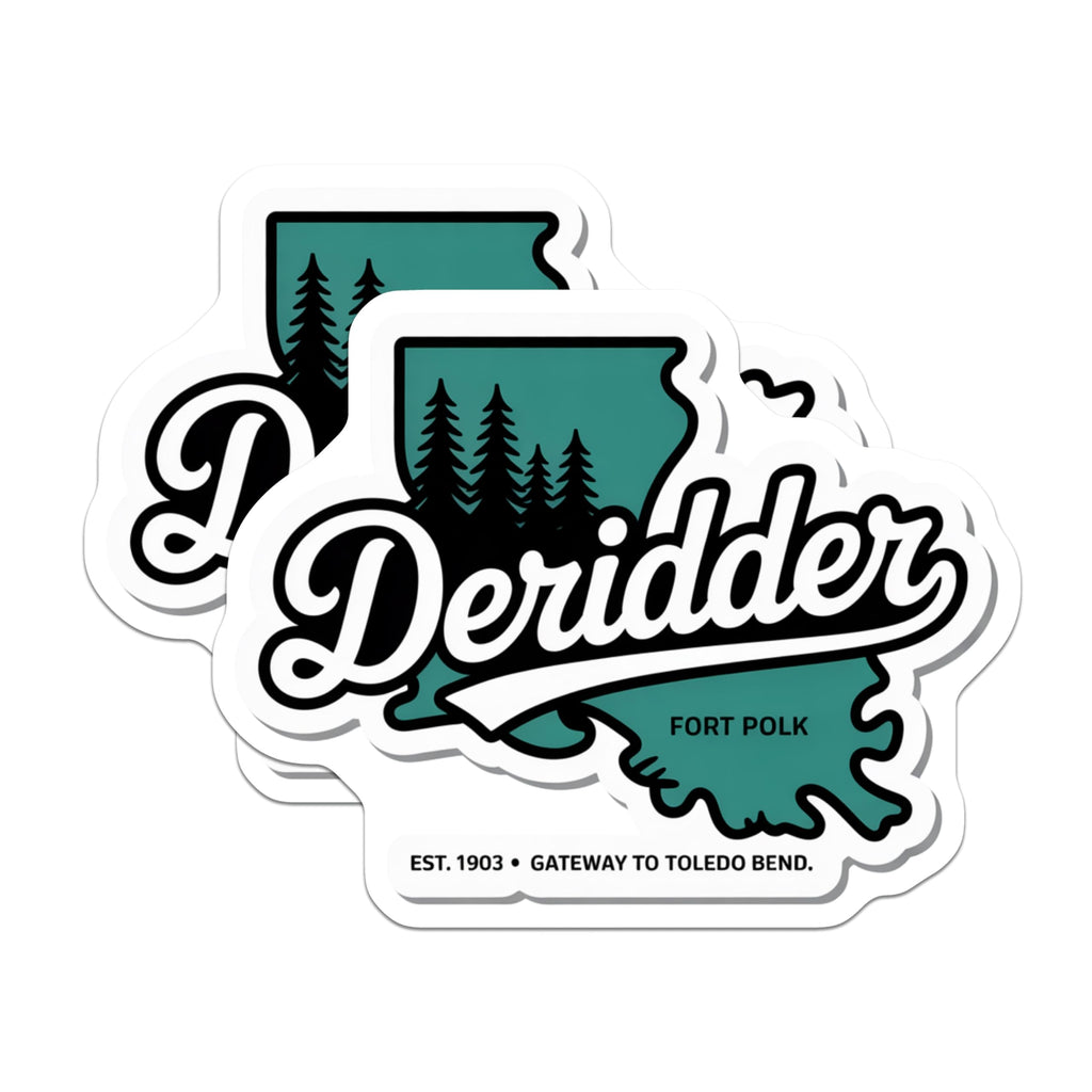 (2 Pack) Deridder Louisiana Magnets - Fort Polk - Toledo Bend Souvenir - 5" On Longest Side - Premium Magnet - for Cars, Refrigerators, Toolboxes, Lockers - Made in USA - MAG17772