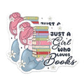 (2 Pack) Just a Girl Who Loves Books Magnets - Book Lover Decor - Cute Library Magnet - 5" On Longest Side - for Cars, Fridges, Toolboxes - Made in USA - MAG6884