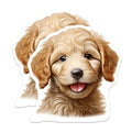 (2 Pack) Golden Doodle Puppy Magnets - Cute Dog Lover Refrigerator Decor - Pet Owner Present for Dog Mom - 5 Inches On Longest Side - Thick Durable Magnet - Made in USA - MAG28940