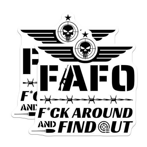 (2 Pack) FAFO Stickers - Military Humor - Tactical Decals - 5" On Longest Side - Sticks to Smooth Flat Surfaces - Made in USA - BMCS5728