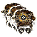 (3 Pack) Messy Bun Decals - Leopard Sunflower - Eight Ball Sunglasses - Laptop Decal - 3 Inches On Longest Side - Easy Peel & Apply - Made in USA - 3MCS4966