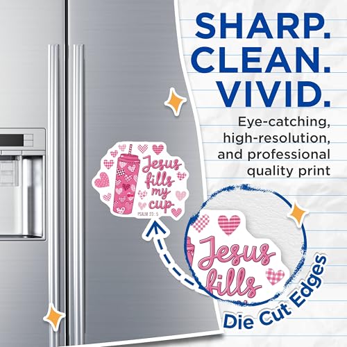 (2 Pack) Jesus Fills My Cup Magnets Magnets - Inspirational Quotes - Psalm 23:5 Decor - 5" On Longest Side - Made in USA - Sticks to Refrigerators & Metal Surfaces - MAG8923