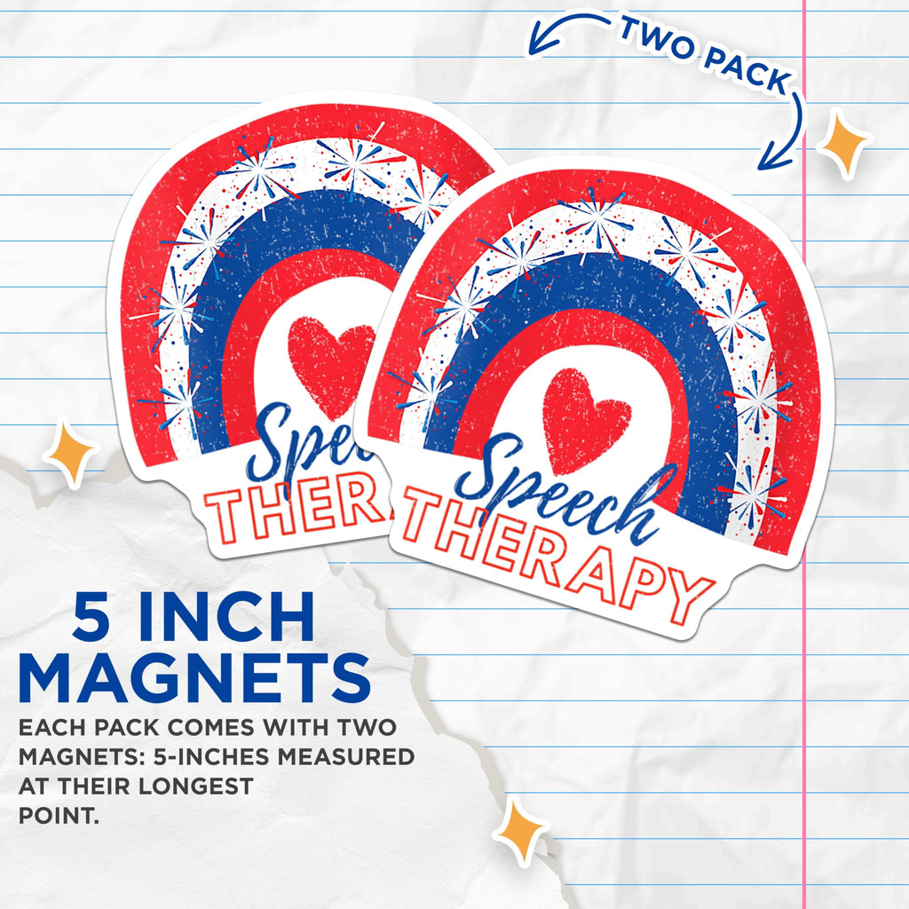 (2 Pack) Speech Therapy Magnets - SLP Appreciation - School Clinician Helper - 5 Inches On Longest Side - Thick Durable Magnet - Made in USA - MAG29438