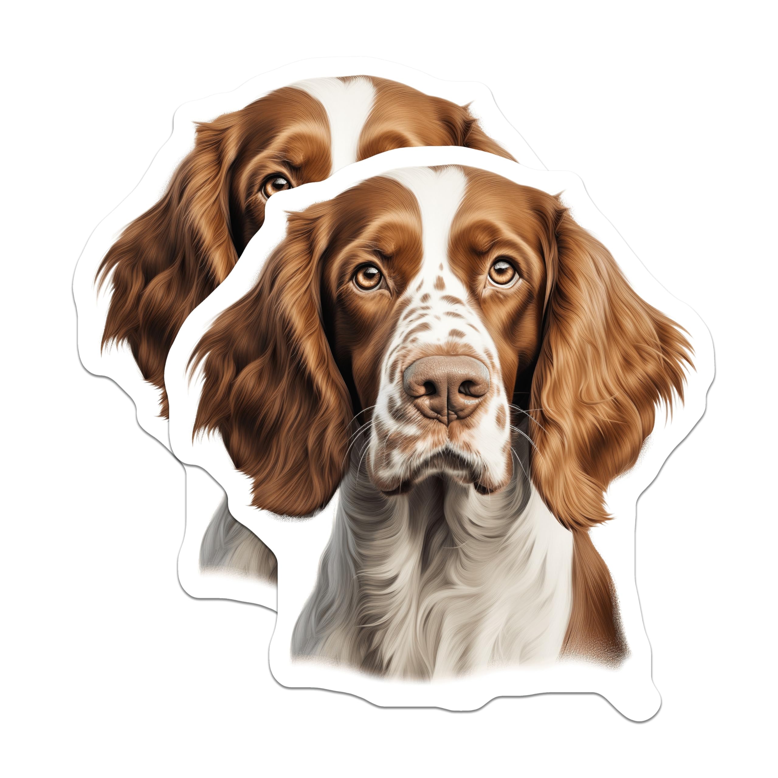 (2 Pack) Springer Spaniel Magnets - Dog Breed Decor - Pet Lover Refrigerator Magnet - Animal Art for Dog Owners - 5 Inches On Longest Side - Thick Durable Magnet - Made in USA - MAG28327