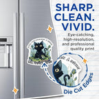 (2 Pack) Funny Cat Magnets - Cute Animal Magnets - Quirky Fridge ations - Humorous Black Cat Magnets - 5" On Longest Side - for Cars, Fridges, Toolboxes - Made in USA - MAG4353