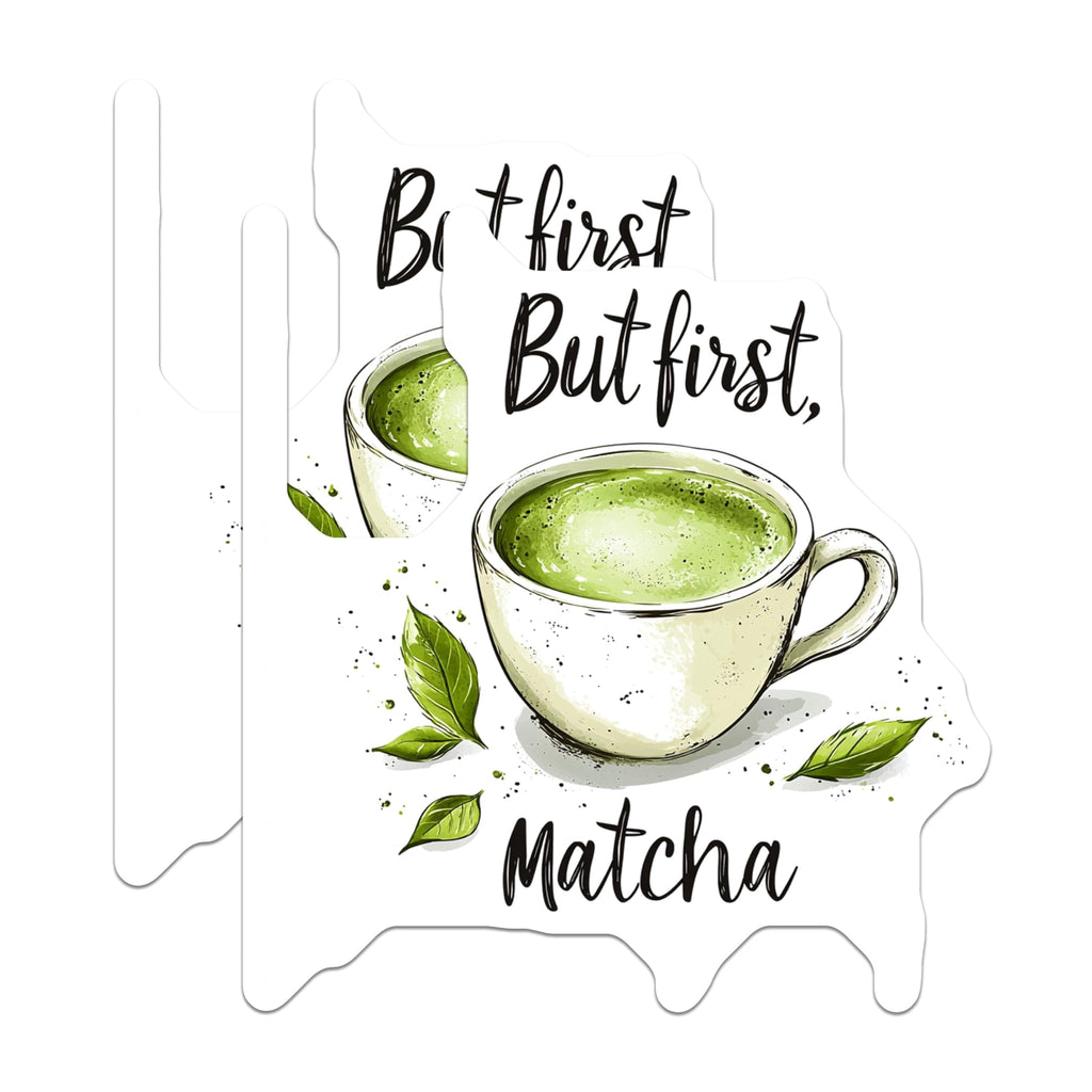 (2 Pack) But First Matcha Magnets - Coffee Lover Magnets - Kitchen Decor Magnets for Fridge - 5" On Longest Side - for Cars, Refrigerators, Toolboxes, Lockers - Made in USA BMCS3529