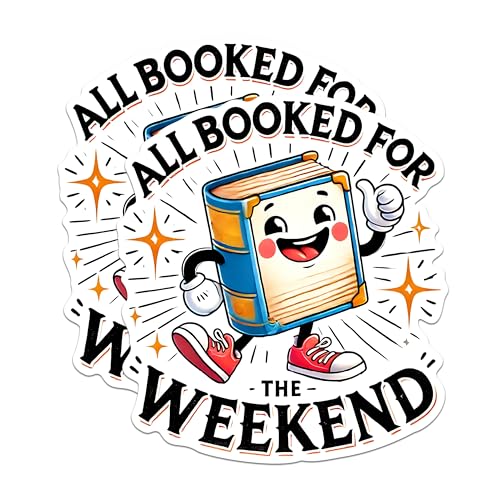 (2 Pack) Book Lover Magnets - Cute Book Character Magnets - All Booked for The Weekend Magnets for Readers- 5" On Longest Side - for Fridges, Toolboxes, Cars - Made in USA - MAG2757