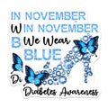 (2 Pack) Diabetes Awareness Magnets - Blue Butterfly Magnets - November Awareness Ribbon - 5" On Longest Side - Premium Magnet - for Cars, Refrigerators, Toolboxes, Lockers - Made in USA - MAG17076