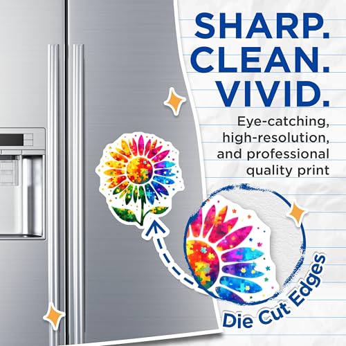 (2 Pack) Colorful Puzzle Flower Magnets - 5" On Longest Side - for Cars, Fridges, Toolboxes - Made in USA - MAG7893